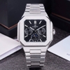 Đồng Hồ Nam Carnival 8187G Tự Động 6 Kim Mặt Đen Dây Kim Loại Silver Size 42mm