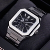 Đồng Hồ Nam Carnival 8187G Tự Động 6 Kim Mặt Đen Dây Kim Loại Silver Size 42mm