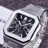Đồng Hồ Nam Carnival 8187G Tự Động 6 Kim Mặt Đen Dây Kim Loại Silver Size 42mm