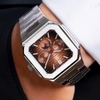 Đồng Hồ Nam Carnival 8187G Tự Động 6 Kim Mặt Nâu Dây Kim Loại Silver Size 42mm