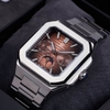 Đồng Hồ Nam Carnival 8187G Tự Động 6 Kim Mặt Nâu Dây Kim Loại Silver Size 42mm