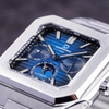 Đồng Hồ Nam Carnival 8187G Tự Động 6 Kim Mặt Xanh Dây Kim Loại Silver Size 42mm