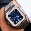 Đồng Hồ Nam Carnival 8187G Tự Động 6 Kim Mặt Xanh Dây Kim Loại Silver Size 42mm