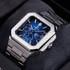 Đồng Hồ Nam Carnival 8187G Tự Động 6 Kim Mặt Xanh Dây Kim Loại Silver Size 42mm