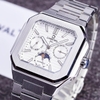 Đồng Hồ Nam Carnival 8187G Tự Động 6 Kim Mặt Trắng Dây Kim Loại Silver Size 42mm