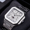 Đồng Hồ Nam Carnival 8187G Tự Động 6 Kim Mặt Trắng Dây Kim Loại Silver Size 42mm