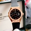 Đồng Hồ Nam Carnival 8188G Máy Cơ Tự Động Dây Cao Su Đen Mặt Đen Size 42mm Vỏ Rose 8188G-VH-DCS-D