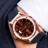 Đồng Hồ Nam Carnival 8188G Máy Cơ Tự Động Dây Cao Su Đen Mặt Nâu Size 42mm Vỏ Rose 8188G-VH-DCS-N