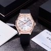Đồng Hồ Nam Carnival 8188G Máy Cơ Tự Động Dây Cao Su Đen Mặt Trắng Size 42mm Vỏ Rose 8188G-VH-DCS-T