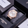 Đồng Hồ Nam Carnival 8188G Máy Cơ Tự Động Dây Cao Su Đen Mặt Trắng Size 42mm Vỏ Rose 8188G-VH-DCS-T