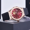 Đồng Hồ Nam Carnival 8189G Tự Động Mặt Đỏ Dây Cao Su Đen Vàng Hồng 42mm