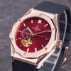 Đồng Hồ Nam Carnival 8189G Tự Động Mặt Đỏ Dây Cao Su Đen Vàng Hồng 42mm