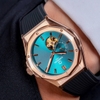 Đồng Hồ Nam Carnival 8189G Tự Động Mặt Xanh Dây Cao Su Đen Vàng Hồng 42mm
