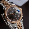 Đồng Hồ Nam Carnival 8250G-CH-D Automatic Dây Demi Vàng Hồng Mặt Đen Size 38mm