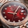Đồng Hồ Nam Carnival 8250G-CH-DO Automatic Dây Thép Demi Vàng Hồng Mặt Đỏ Size 38mm