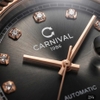 Đồng Hồ Nam Carnival 8250G-CH-TX Automatic Dây Thép Demi Vàng Hồng Mặt Ombre Xám Size 38mm