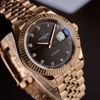 Đồng Hồ Nam Carnival 8250G-VH-D Automatic Dây Thép Màu Vàng Hồng Mặt Đen Size 38mm