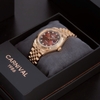 Đồng Hồ Nam Carnival 8250G-VH-N Automatic Dây Thép Màu Vàng Hồng Mặt Nâu Size 38mm
