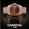 Đồng Hồ Nam Carnival 8250G-VH-N Automatic Dây Thép Màu Vàng Hồng Mặt Nâu Size 38mm