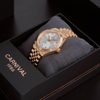 Đồng Hồ Nam Carnival 8250G-VH-T Automatic Dây Thép Màu Vàng Hồng Mặt Trắng Size 38mm