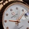 Đồng Hồ Nam Carnival 8250G-VH-T Automatic Dây Thép Màu Vàng Hồng Mặt Trắng Size 38mm