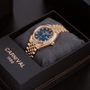 Đồng Hồ Nam Carnival 8250G-VH-X Automatic Dây Thép Màu Vàng Hồng Mặt Xanh Dương Size 38mm