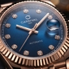 Đồng Hồ Nam Carnival 8250G-VH-X Automatic Dây Thép Màu Vàng Hồng Mặt Xanh Dương Size 38mm