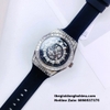 Đồng Hồ Nam Hanboro 9009 Đính Đá Máy Tự Động Dây Cao Su Đen 42mm