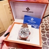 Đồng Hồ Nam Hanboro Automatic (Tự Động) Dây Da Nâu Gân Rose Gold 44mm