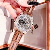 Đồng Hồ Nam Hanboro Automatic (Tự Động) Dây Da Nâu Gân Rose Gold 44mm
