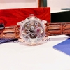 Đồng Hồ Nam Hanboro Automatic (Tự Động) Dây Da Nâu Gân Rose Gold 44mm