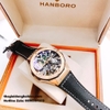 Đồng Hồ Nam Hanboro Automatic Dây Silicone Đen Vỏ Rose Gold 44mm HBR-918