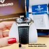 Đồng Hồ Nam Hanboro Automatic Dây Silicone Đen Vỏ Silver 44mm HBR-918