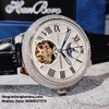 Đồng Hồ Nam Hanboro Automatic Moonphase Dây Da Đen Vỏ Silver 44mm