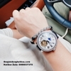 Đồng Hồ Nam Hanboro Automatic Moonphase Dây Da Đen Vỏ Silver 44mm