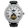 Đồng Hồ Nam Hanboro Automatic Moonphase Dây Da Đen Vỏ Silver 44mm