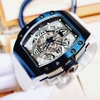 Đồng Hồ Nam Hanboro Automatic (Tự Động) Dây Silicone Trắng Black 40x48mm