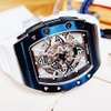 Đồng Hồ Nam Hanboro Automatic (Tự Động) Dây Silicone Trắng Black 40x48mm