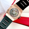Đồng Hồ Nam Hanboro Automatic (Tự Động) Dây Silicone Đen Đính Đá Rose Gold 40x48mm