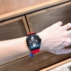 Đồng Hồ Hanboro Nam Automatic Tự Động Dây Silicon Đỏ Black 40x48mm Chính Hãng