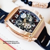Đồng Hồ Nam Hanboro 976 Máy Tự Động Dây Silicone Đen Rose Gold 40x50mm