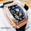 Đồng Hồ Nam Hanboro 976 Máy Tự Động Dây Silicone Đen Rose Gold 40x50mm