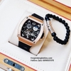 Đồng Hồ Nam Hanboro 976 Máy Tự Động Dây Silicone Đen Rose Gold 40x50mm