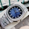 Đồng Hồ Nam Hanboro Nautilus Tự Động Viền Đá Blue Silver 40mm