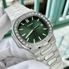 Đồng Hồ Nam Hanboro Nautilus Tự Động Viền Đá Green Silver 40mm