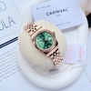 Đồng Hồ Nữ Carnival 8131L-VH-XL Dây Thép Vàng Hồng Mặt Xanh Lá Size 30mm Quartz Japan