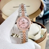 Đồng Hồ Nữ Carnival 8131L2-CH-HK Dây Demi Vàng Hồng Mặt Xà Cừ Hồng Viền Đính Đá Size 31mm Quartz Japan