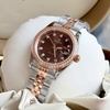 Đồng Hồ Nữ Carnival 8131L2-CH-N Dây Demi Vàng Hồng Mặt Nâu Chocolate Viền Đính Đá Size 31mm Quartz Japan