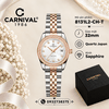 Đồng Hồ Nữ Carnival 8131L2-CH-T Dây Demi Vàng Hồng Mặt Trắng Viền Đính Đá Size 31mm Quartz Japan
