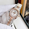 Đồng Hồ Nữ Carnival 8131L2-CH-TK Dây Demi Vàng Hồng Mặt Xà Cừ Trắng Viền Đính Đá Size 31mm Quartz Japan